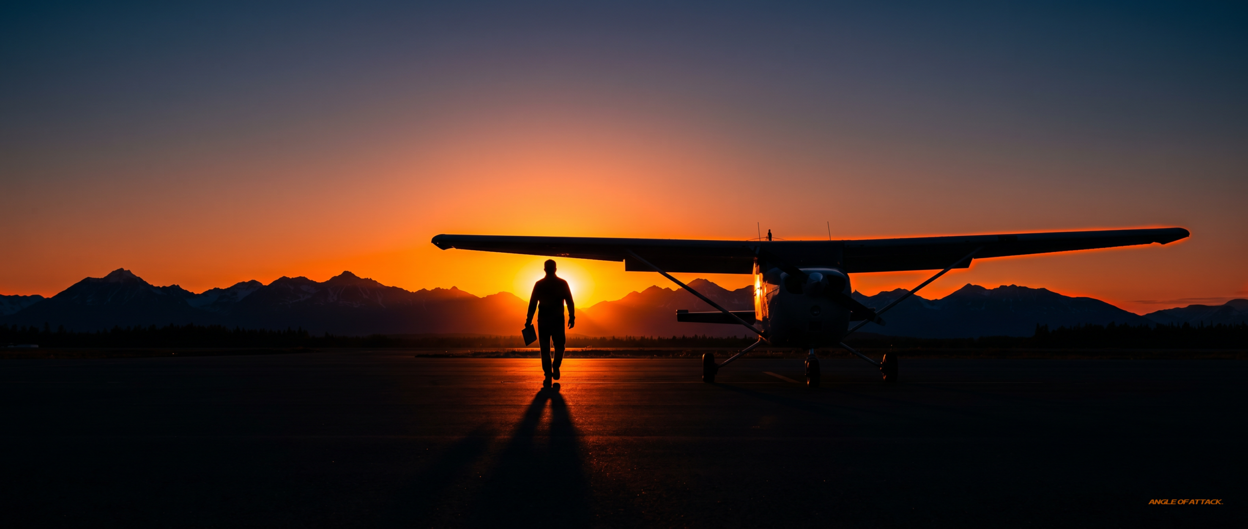CFI candidate walking the ramp at sunset with confident stride — Angle of Attack CFI checkride calm-as-a-skill