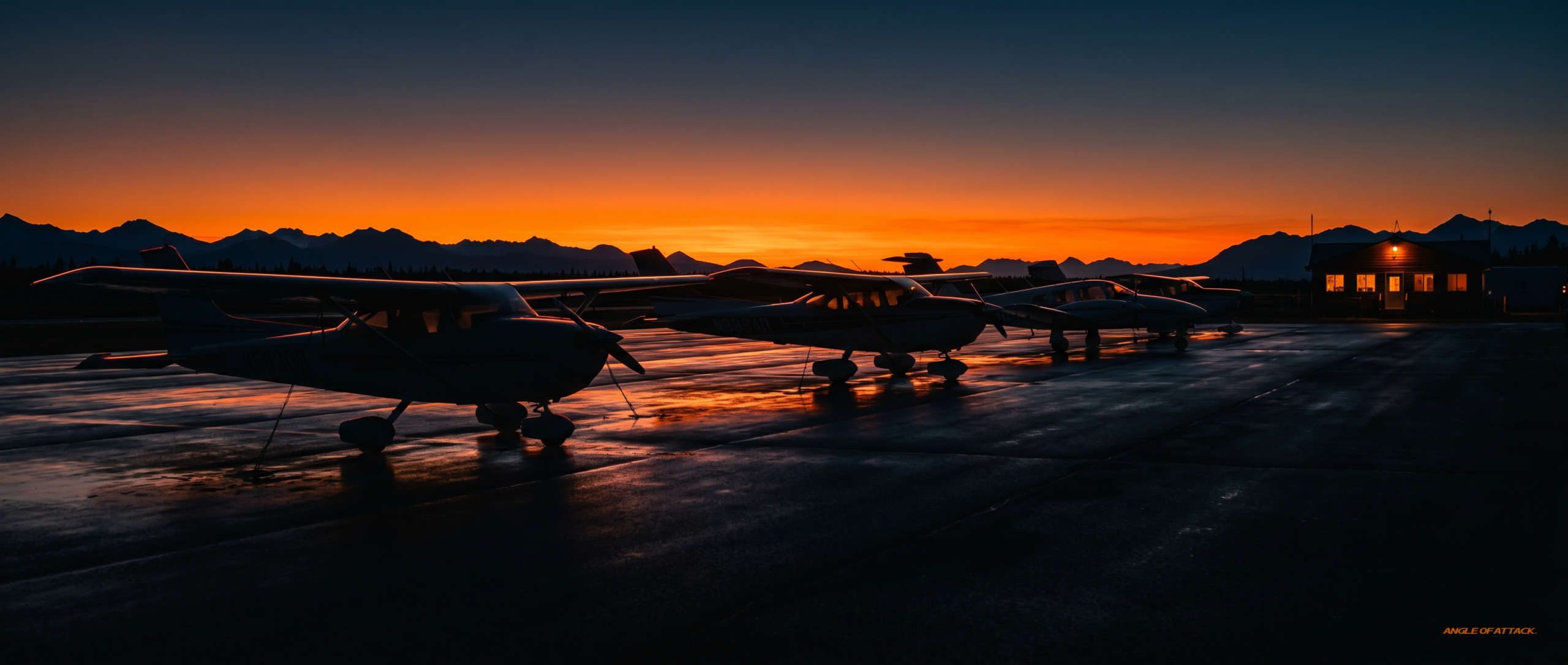 Three CFIs at different career stages on a flight school ramp at sunset — Angle of Attack 2026 CFI hourly tiers