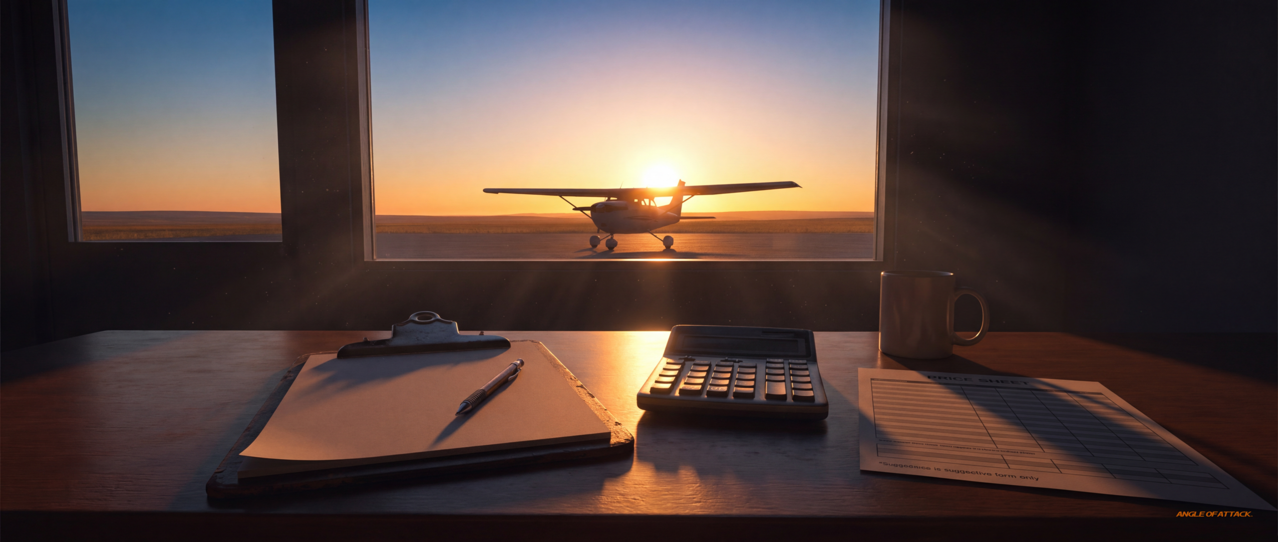 CFI pricing sheet at sunset on a desk — Angle of Attack how much should a new CFI charge