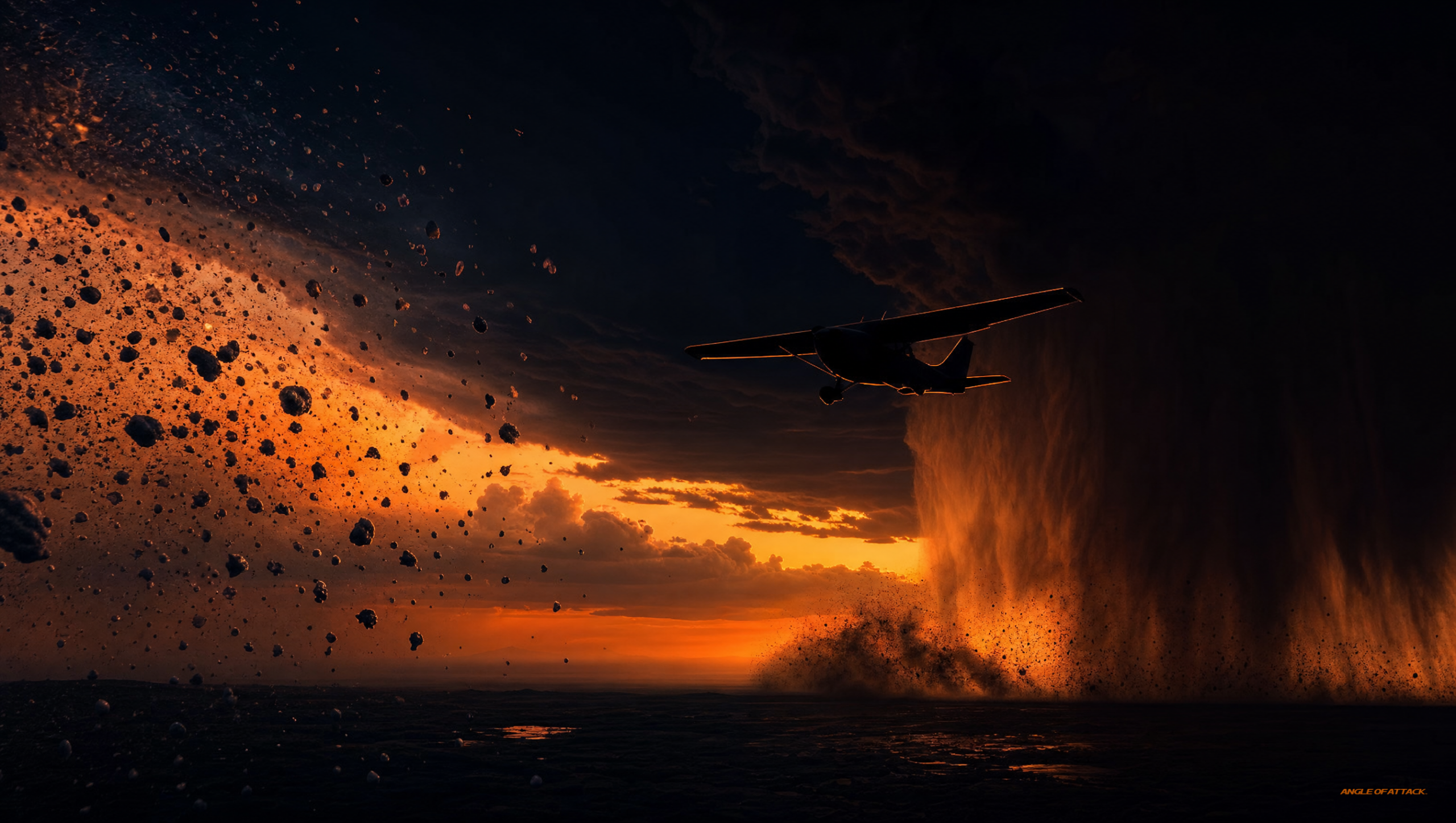 Split scene of thunderstorm hazards — hail thrown from a storm anvil and a <a href=